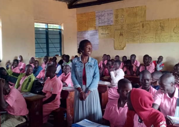 Youth leader advocating for SRHR and information to young people in schools.